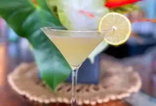 A cocktail made with Kama'aina liquors at the bar at Jackie Rey's Kona.