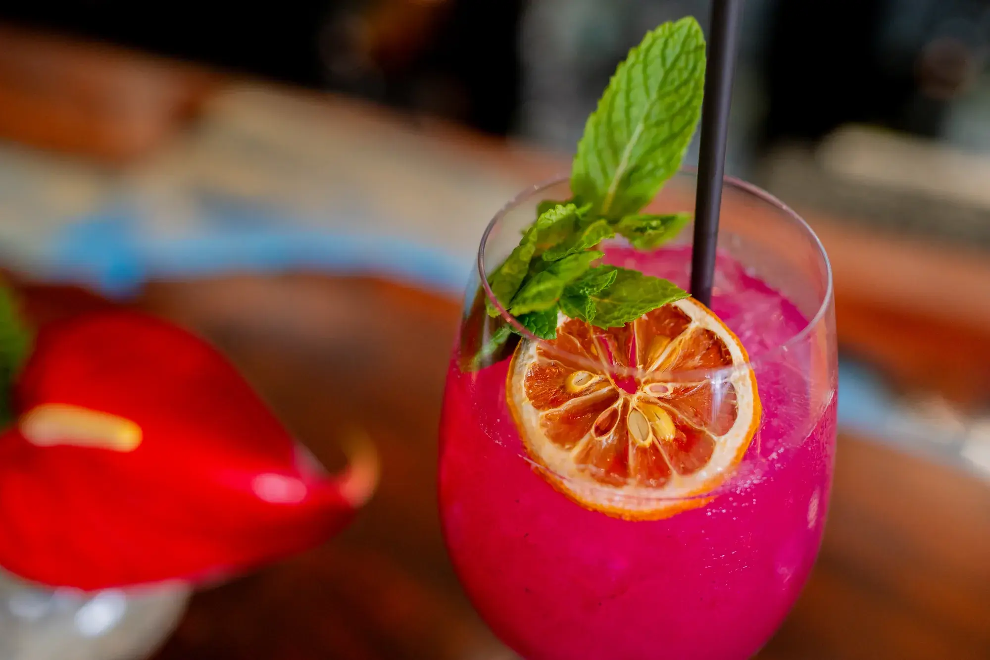 Pitaya & Co. at Jackie Rey's Ohana Grill, Dragon fruit, pineapple oleo, lemon, club soda.